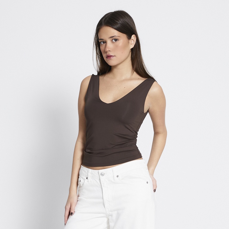 Shape tank top "Cecile" Brown